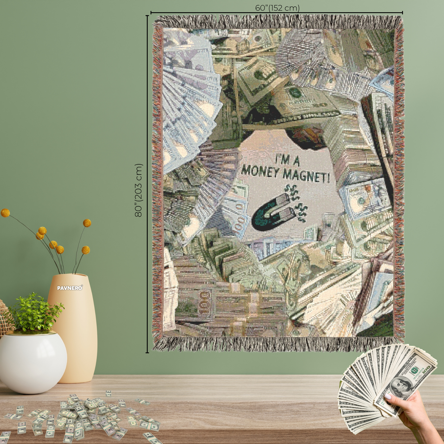 Money Magnet Woven Blanket