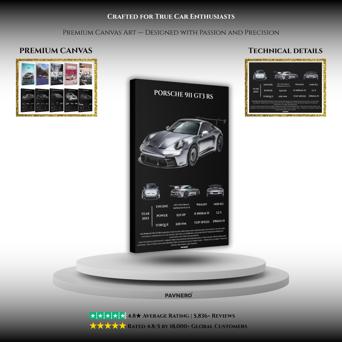 Pavnero® Porsche 911 GT3 RS Matte Canvas