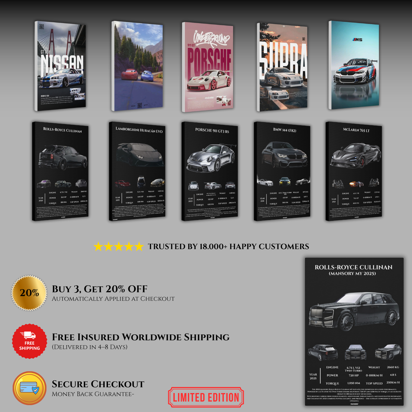 Pavnero® Rolls-Royce Cullinan Mansory Matte Canvas