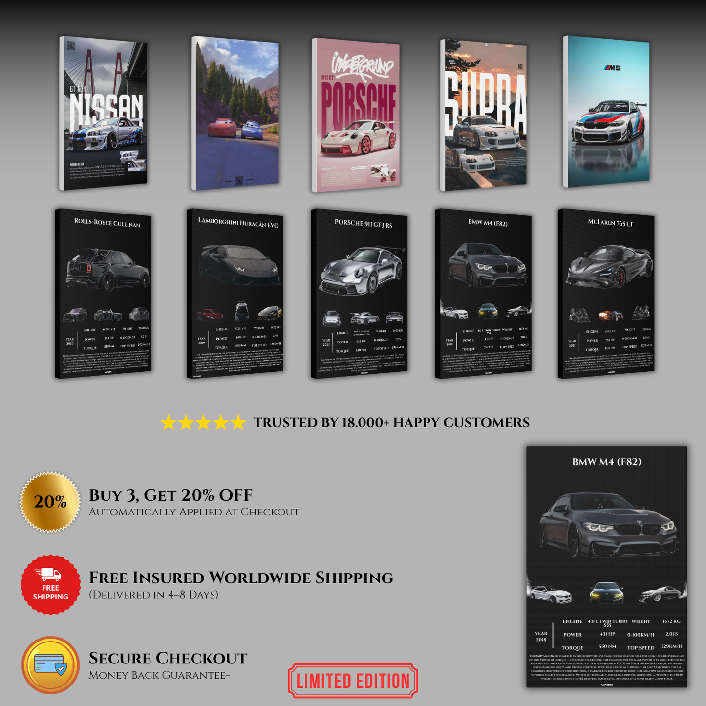 Pavnero® BMW M4 F82 Matte Canvas