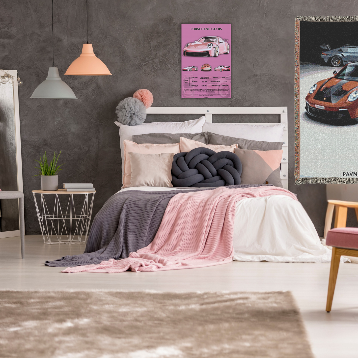 Pavnero® Pink Porsche 911 GT3 RS Matte Canvas