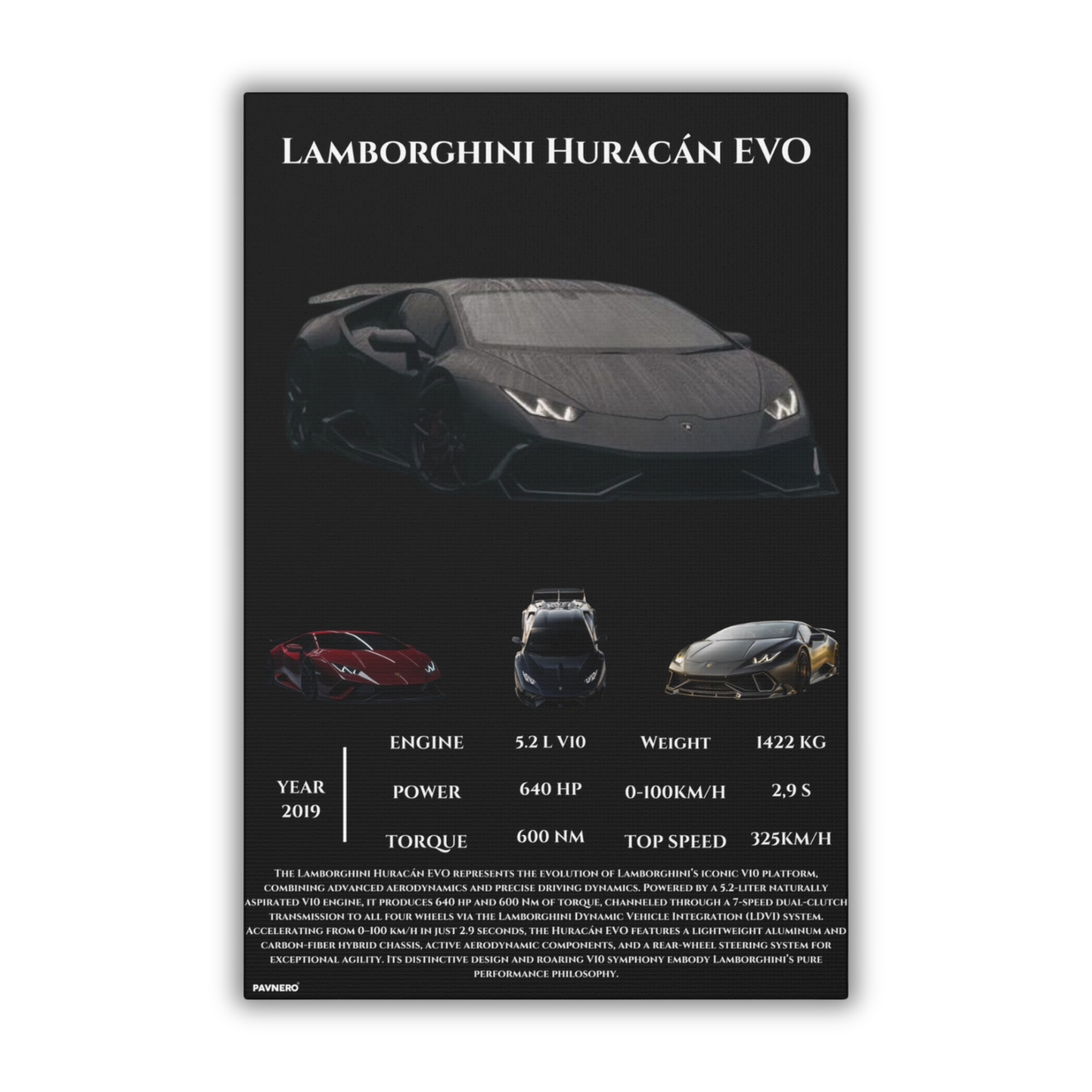 Pavnero® Lamborghini Huracán EVO Matte Canvas
