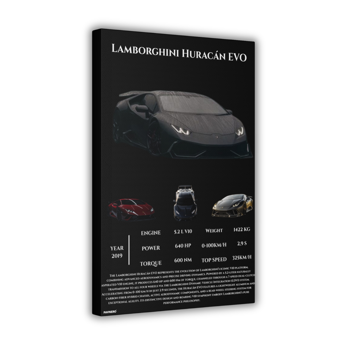 Pavnero® Lamborghini Huracán EVO Matte Canvas