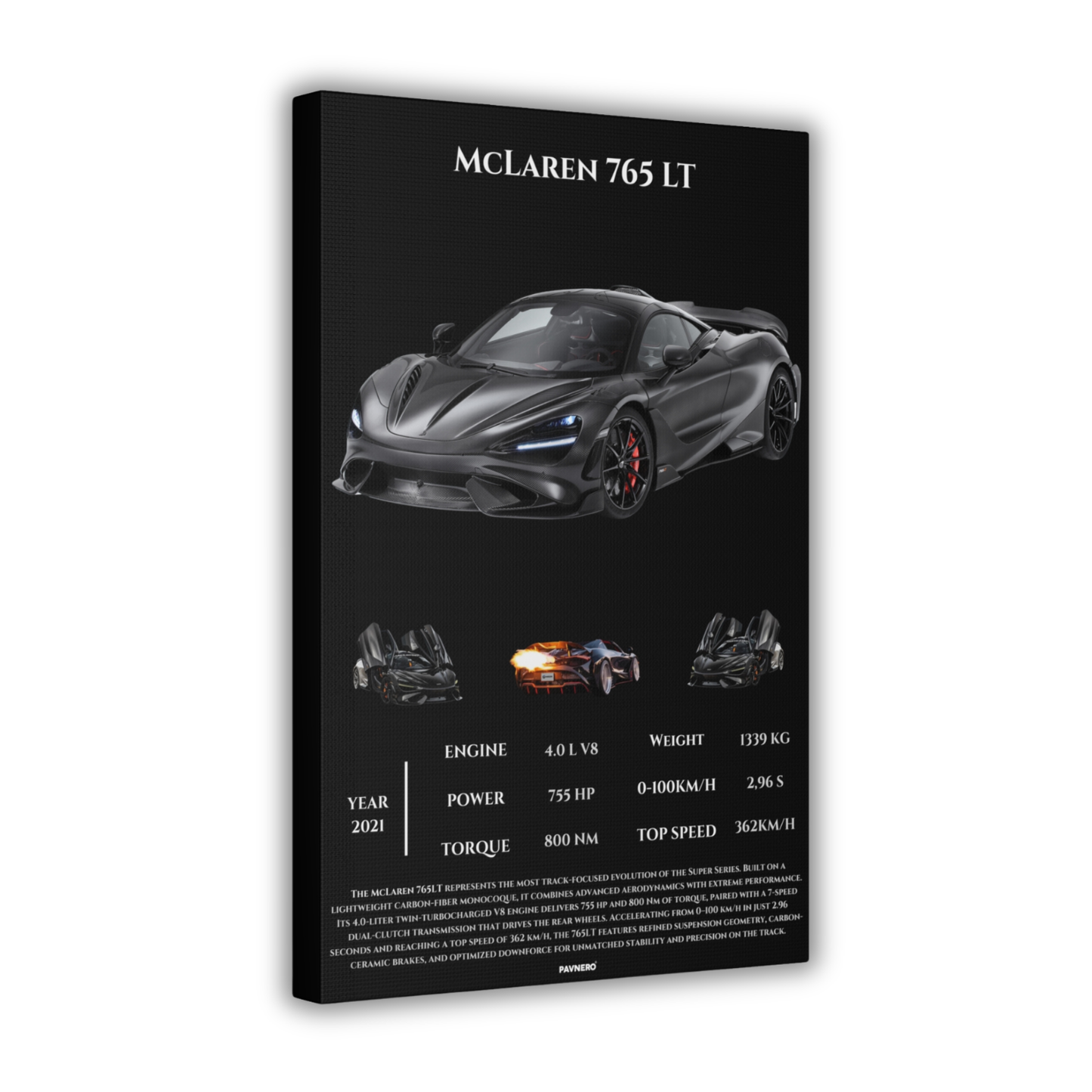 Pavnero® McLaren 765 LT Matte Canvas