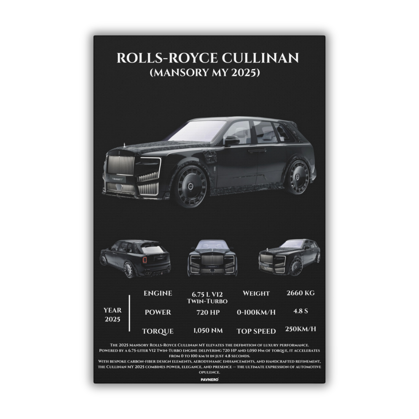 Pavnero® Rolls-Royce Cullinan Mansory Matte Canvas