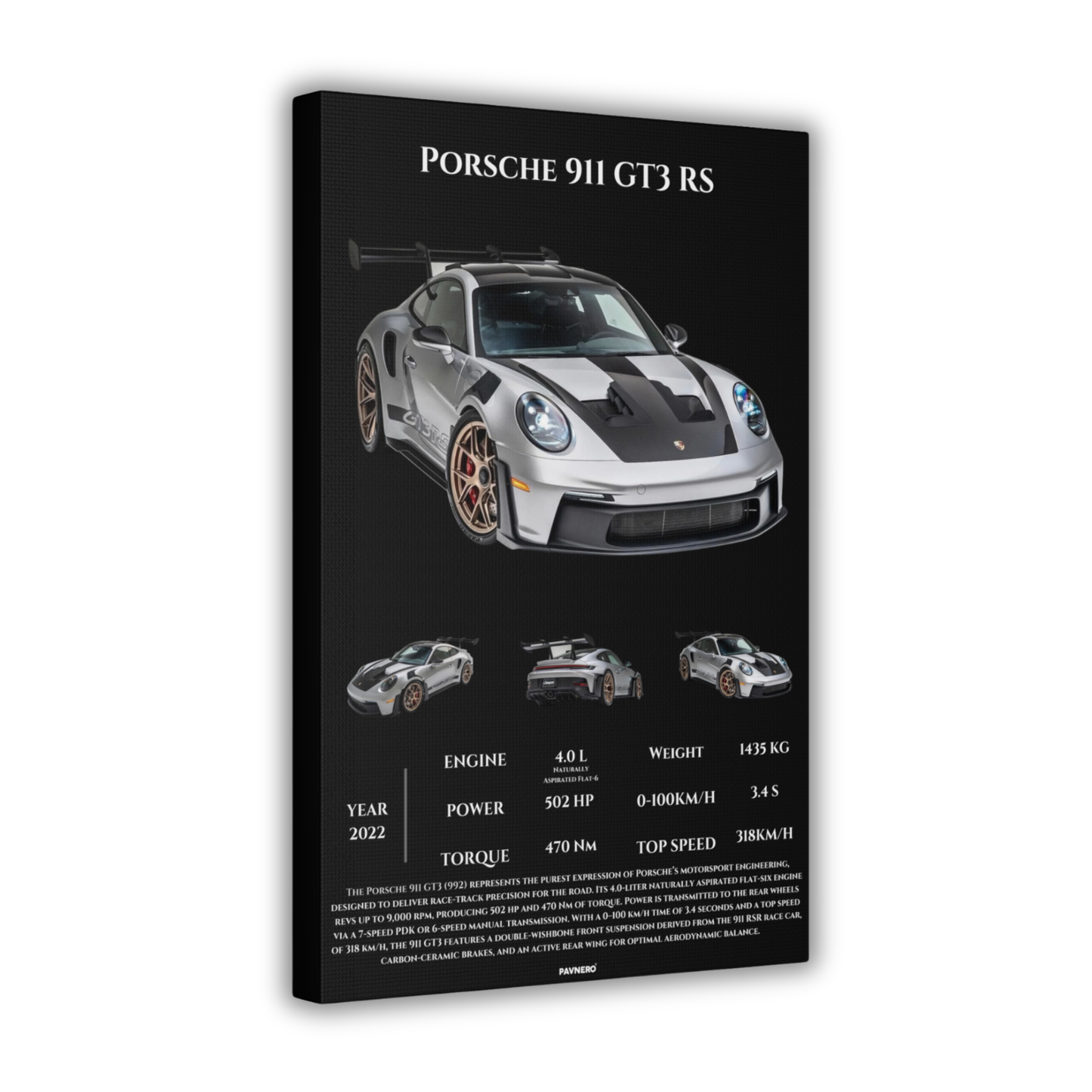 Pavnero® Porsche 911 GT3 Matte Canvas